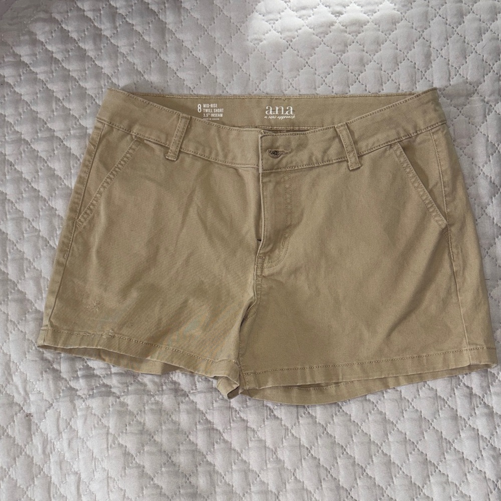 a.n.a Women's Tan Chino Bermuda Shorts